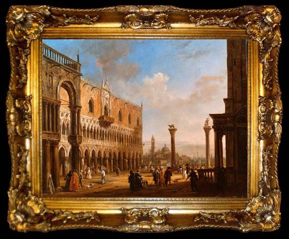 framed  Giovanni Migliara Veduta di Palazzo Ducale a Venezia, ta009-2